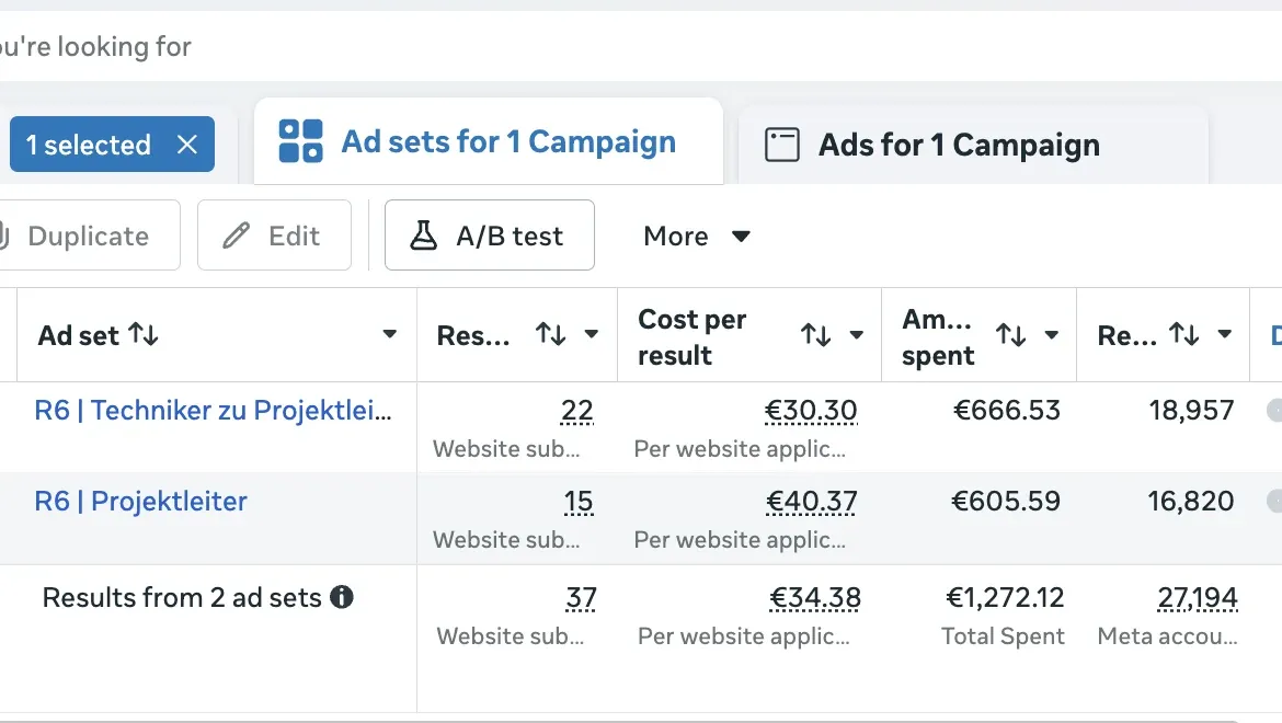 Project lead search: 37 applications for €1,272